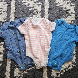 Blue and White Striped Kids One Piece Set
